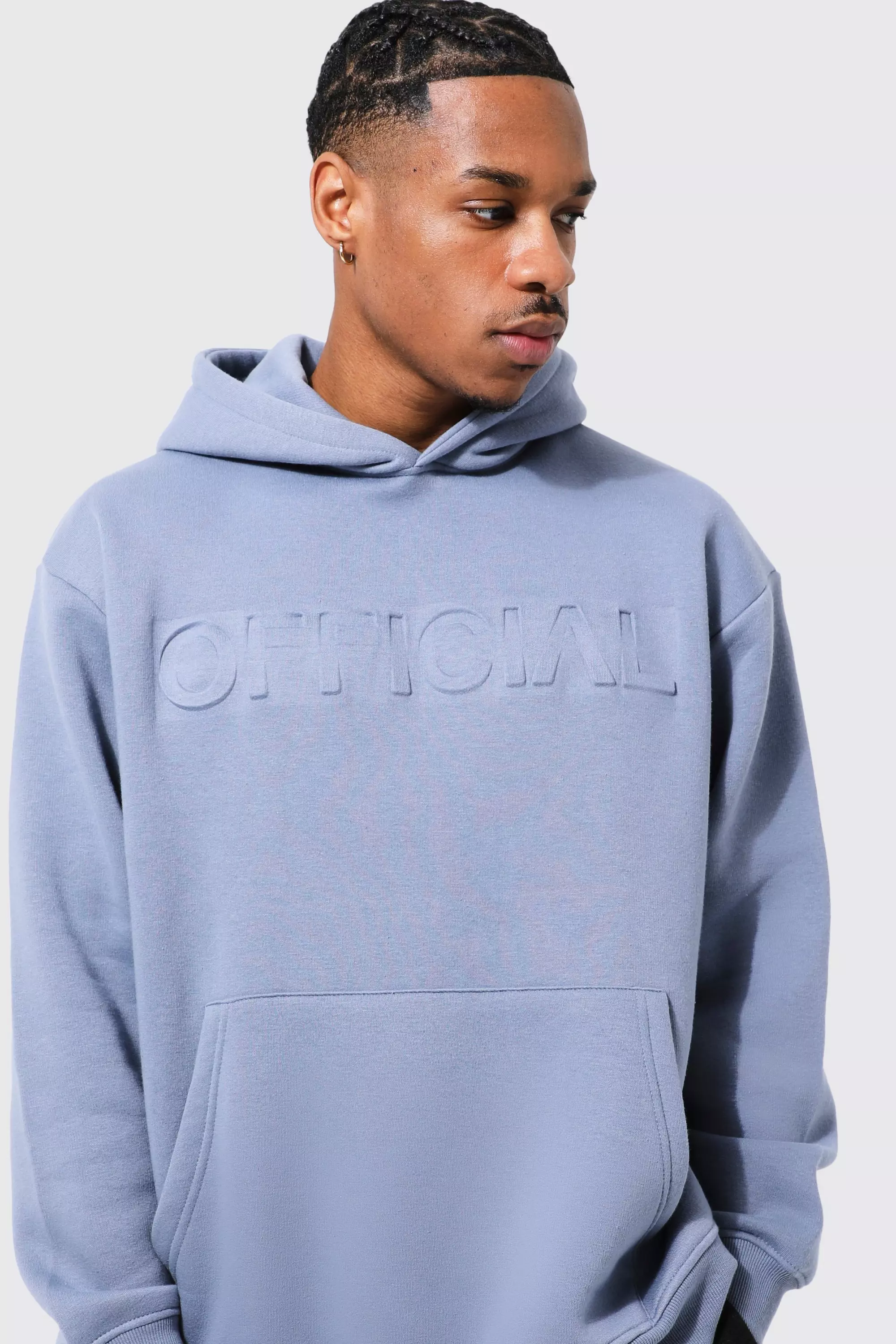 Oversized Updated Embossed Hoodie boohooMAN IE